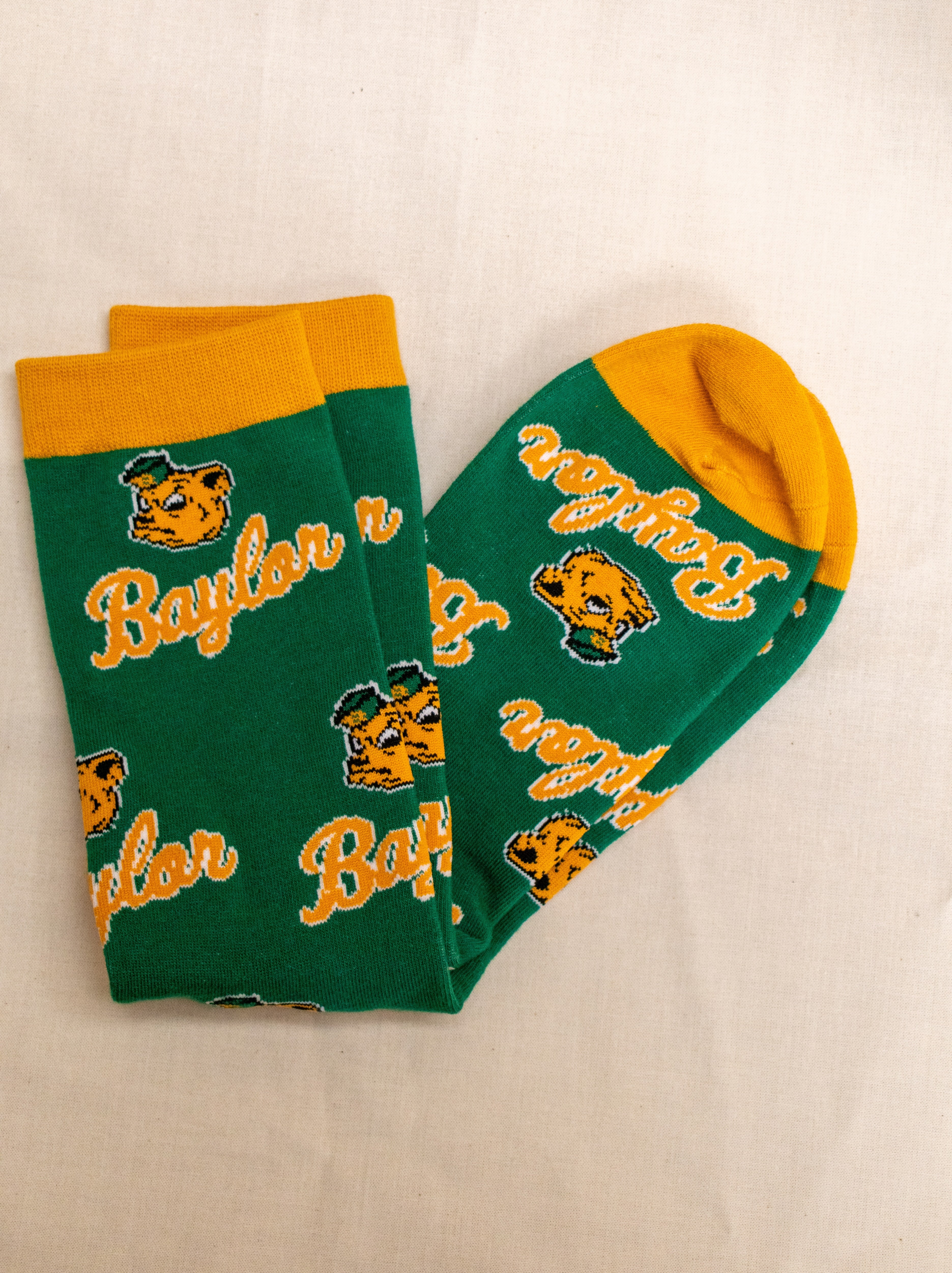 Baylor Sailor Bear Script Sock