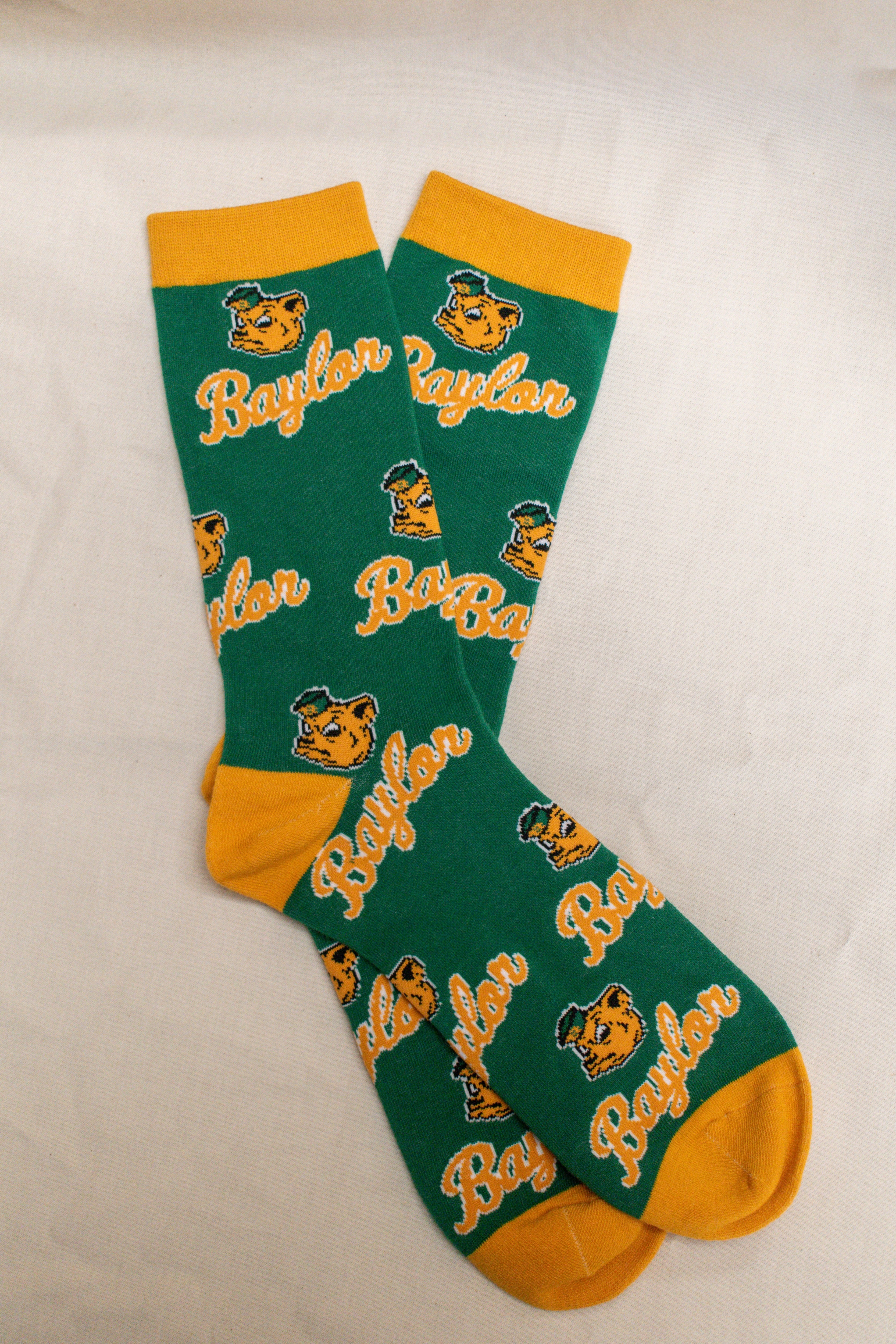 Baylor Sailor Bear Script Sock