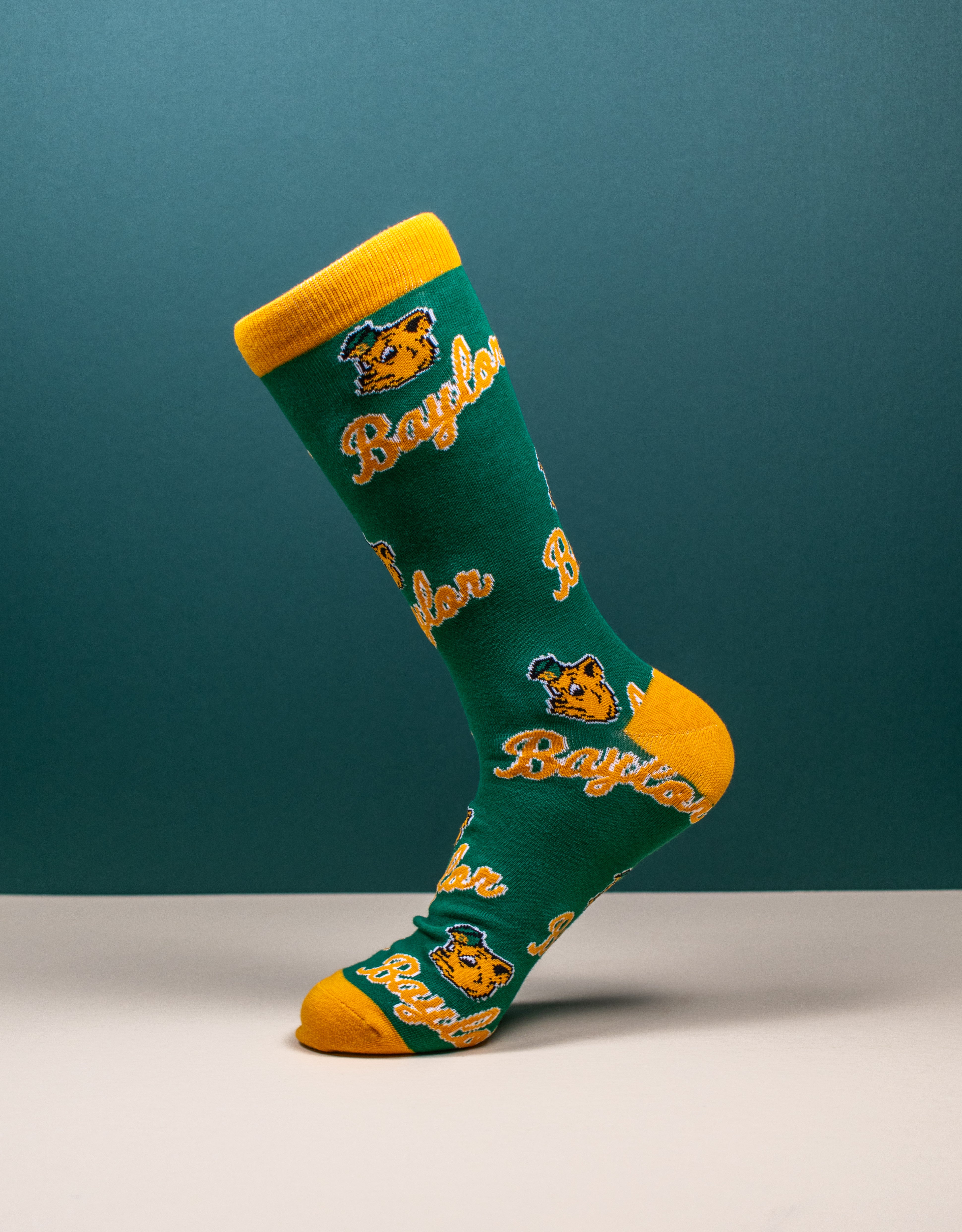 Baylor Sailor Bear Script Sock