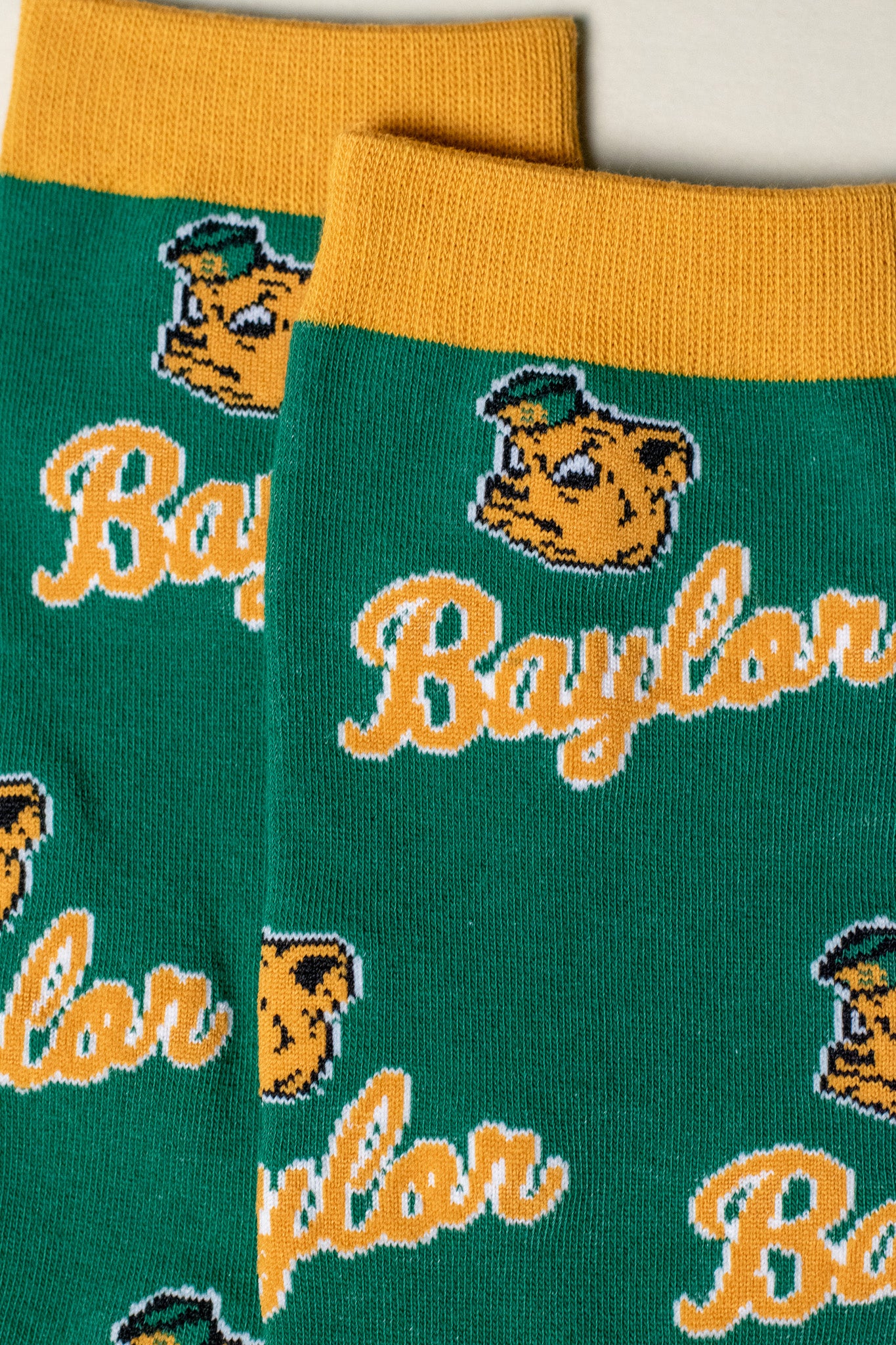 Baylor Sailor Bear Script Sock