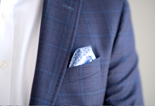 Load image into Gallery viewer, light blue pocket square with Oklahoma scissortail design
